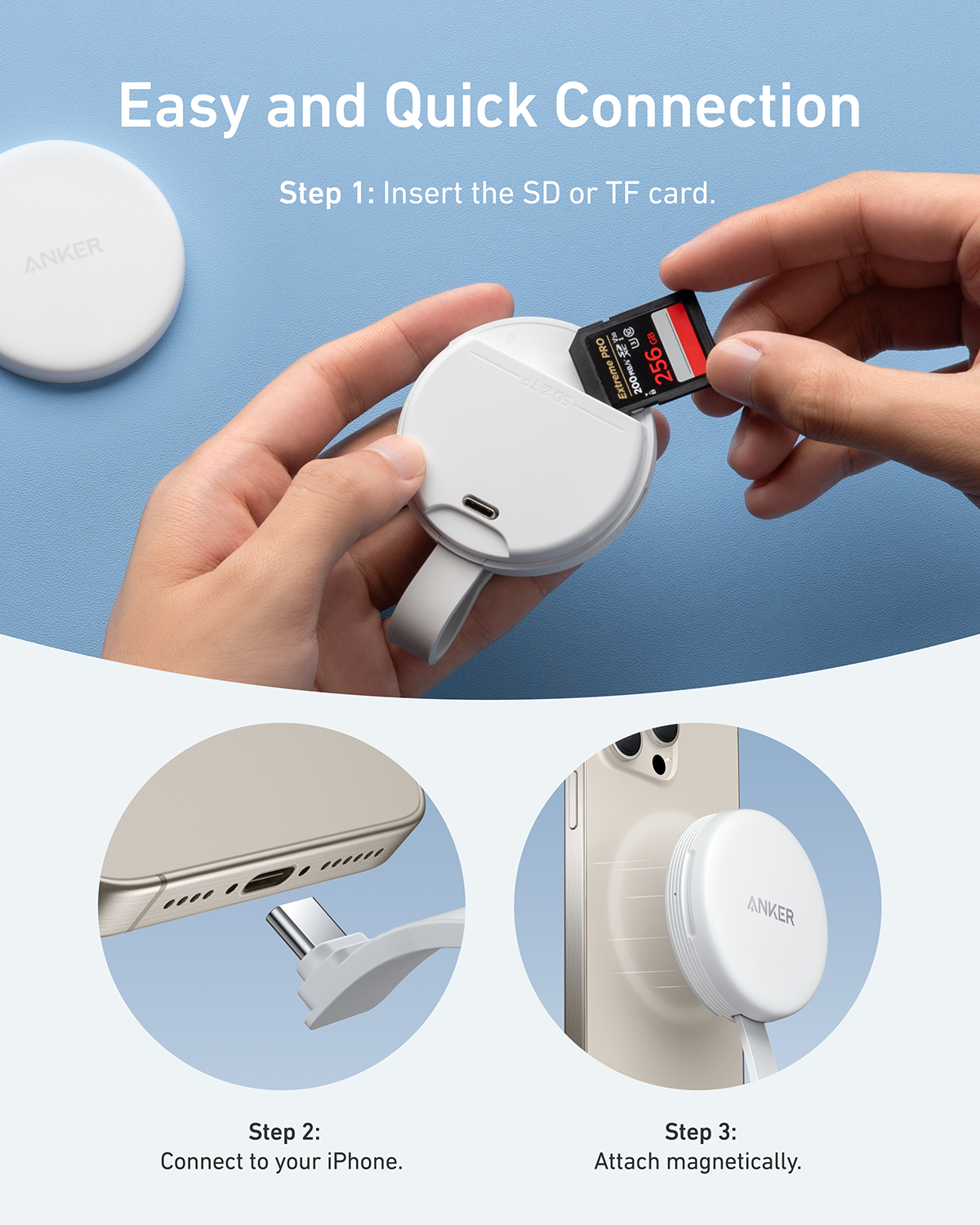 Anker MagGo USB-C Adapter (3-in-1, 10Gbps, For iPhone) - Image 5
