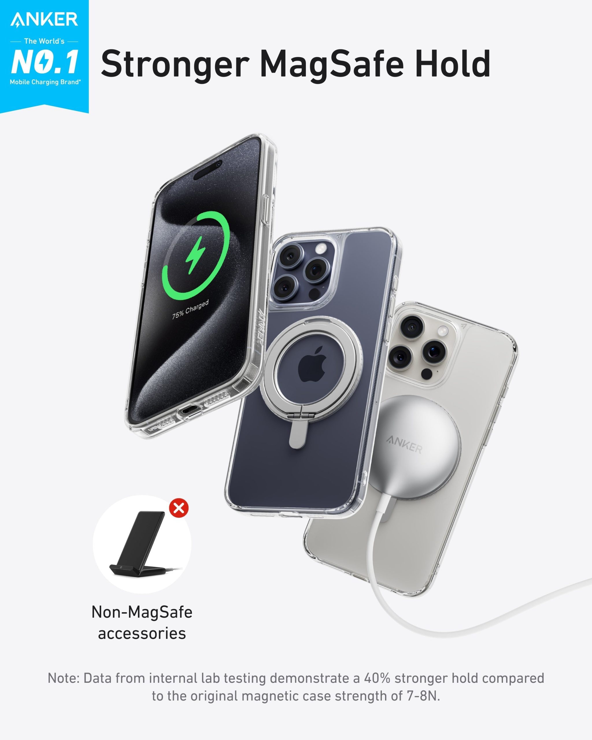 Anker MagGo Magnetic Case with Stand (360?? Ring Stand, For iPhone) - Image 16