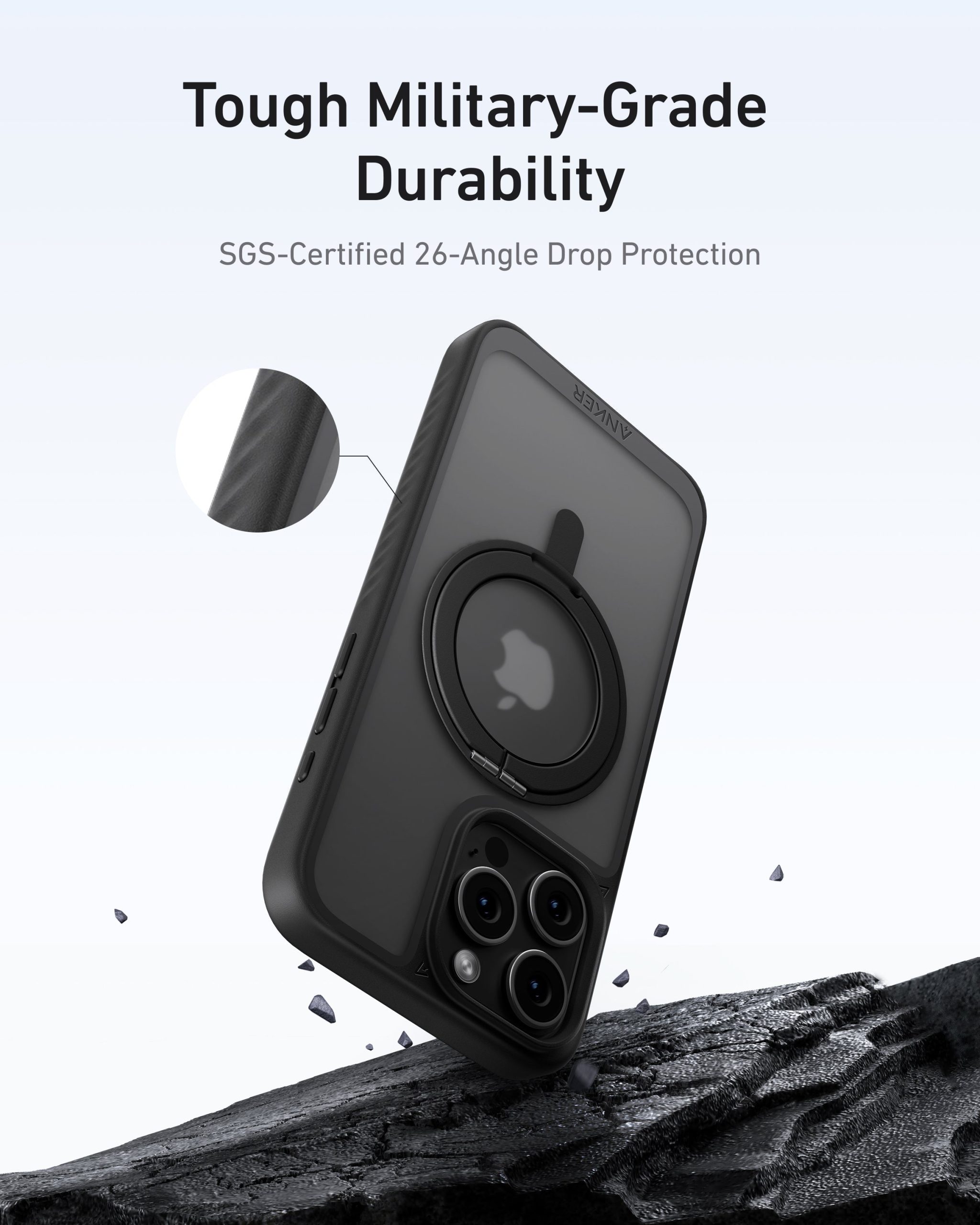 Anker MagGo Magnetic Case with Stand (360?? Ring Stand, For iPhone) - Image 2
