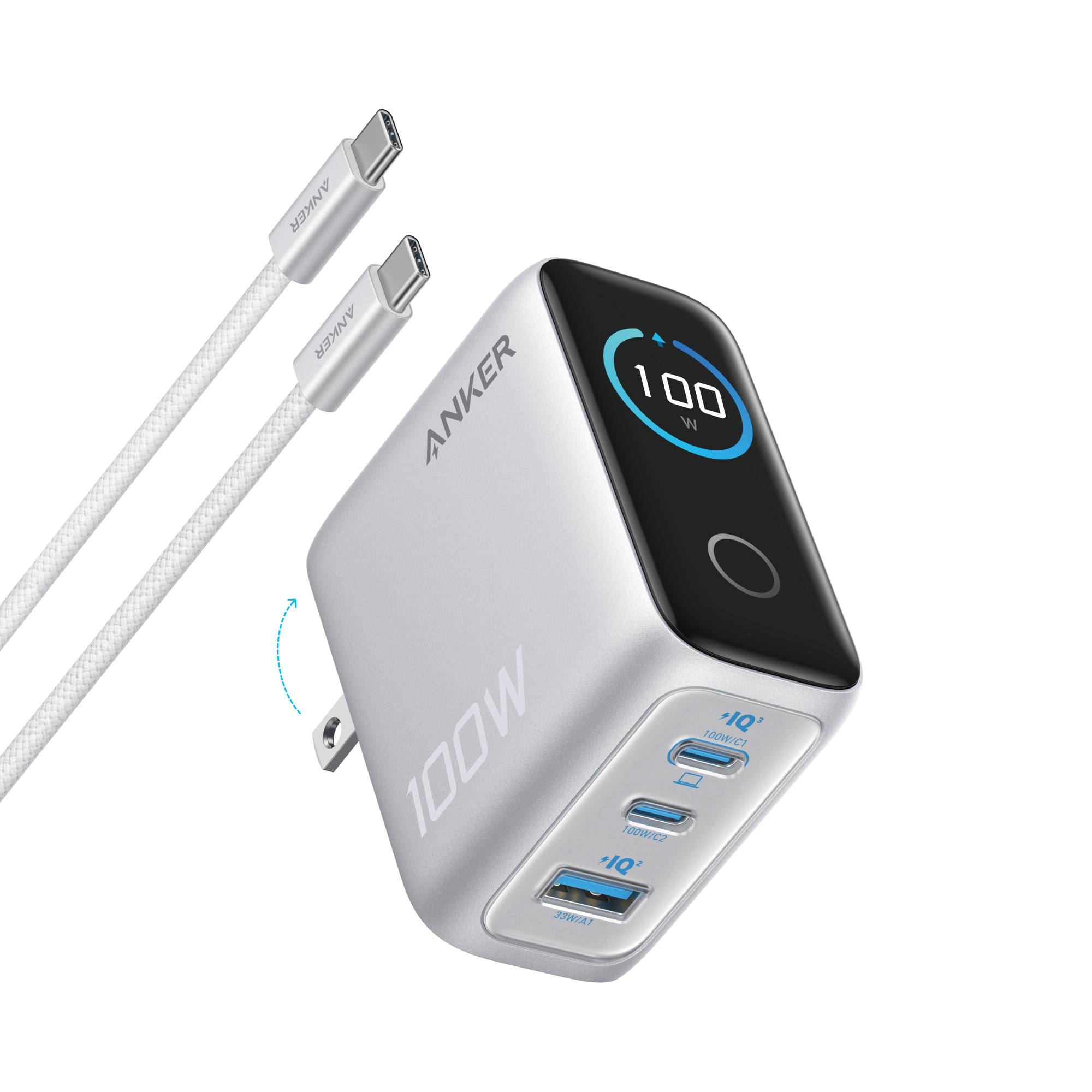 Anker Charger (100W, 3 Ports, Smart Display) BOA - Image 8