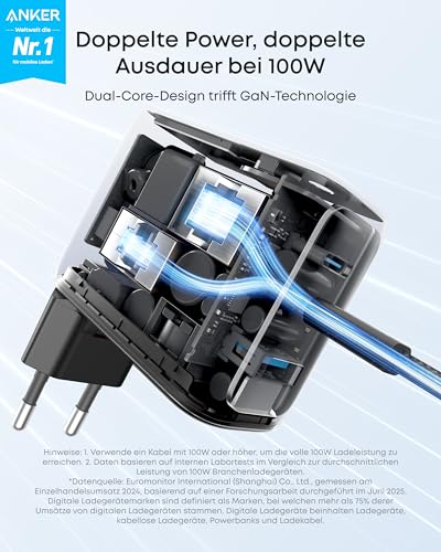Anker Prime Ladeger?t (250W, 6 Ports, GaNPrime) + Ladeger?t (100W, 3 Ports, Smart Display) mit USB-C Kabel - Image 9