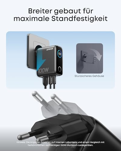 Anker Prime Ladeger?t (250W, 6 Ports, GaNPrime) + Ladeger?t (100W, 3 Ports, Smart Display) mit USB-C Kabel - Image 12