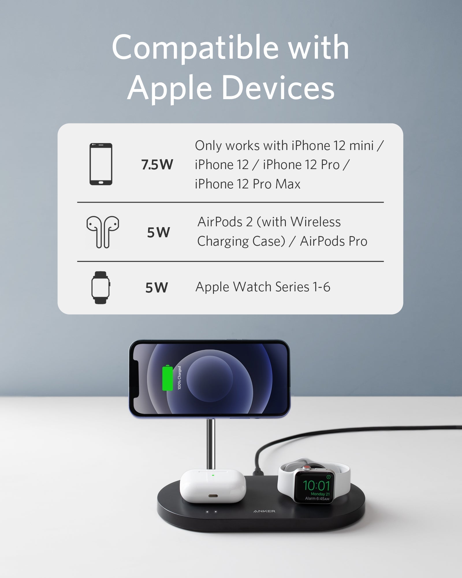 Anker 533 Magnetic Wireless Charger (3-in-1 Stand) - Image 3