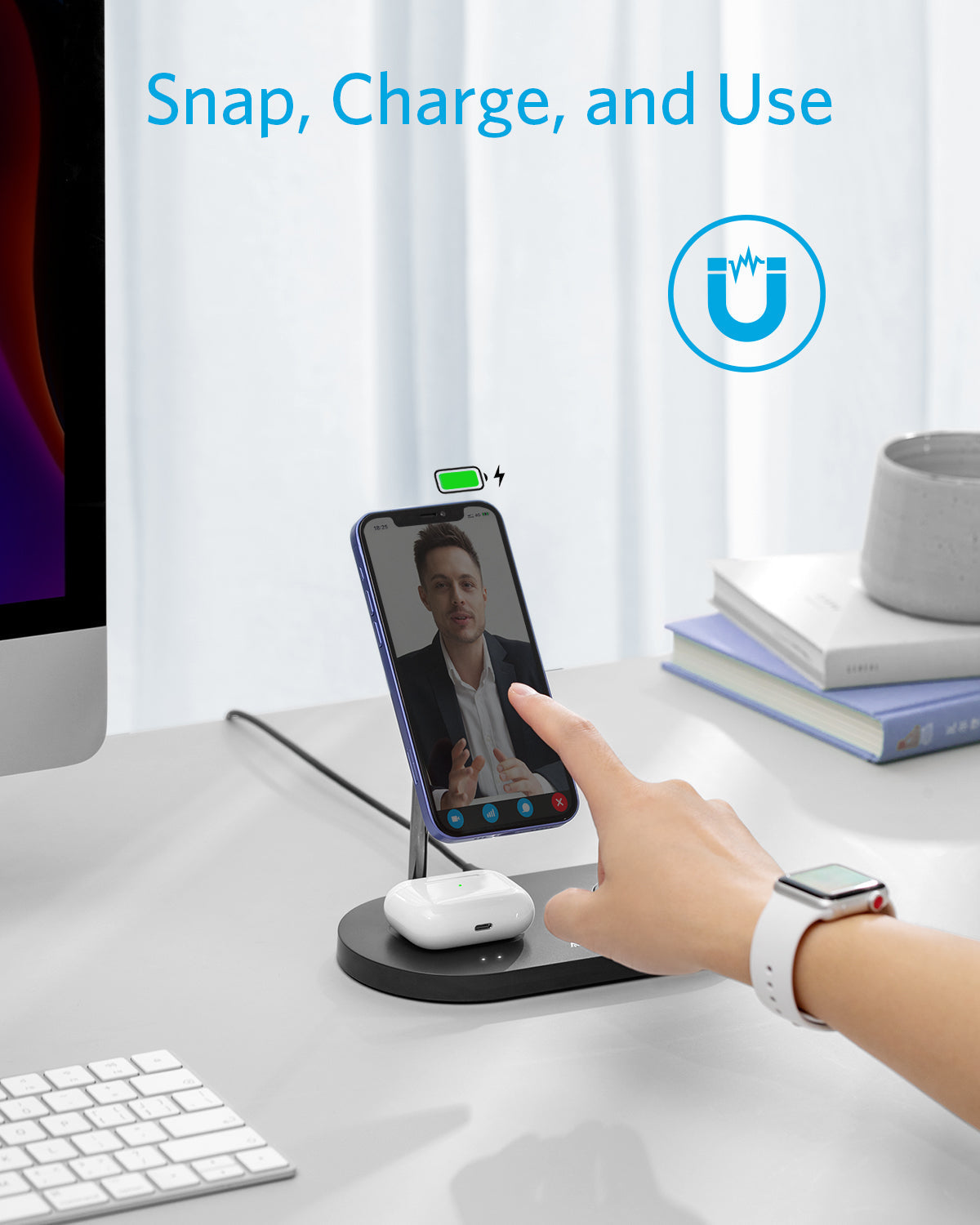 Anker 533 Magnetic Wireless Charger (3-in-1 Stand) - Image 4