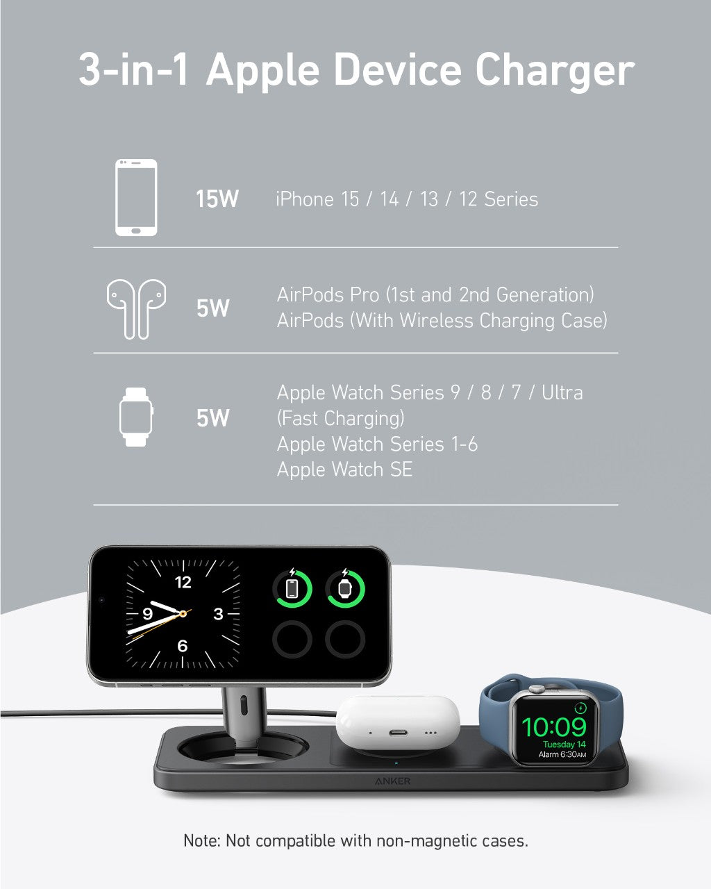 Anker MagGo Wireless Charging Station (3-in-1 Pad) and MagGo Power Bank (10K) - Image 11