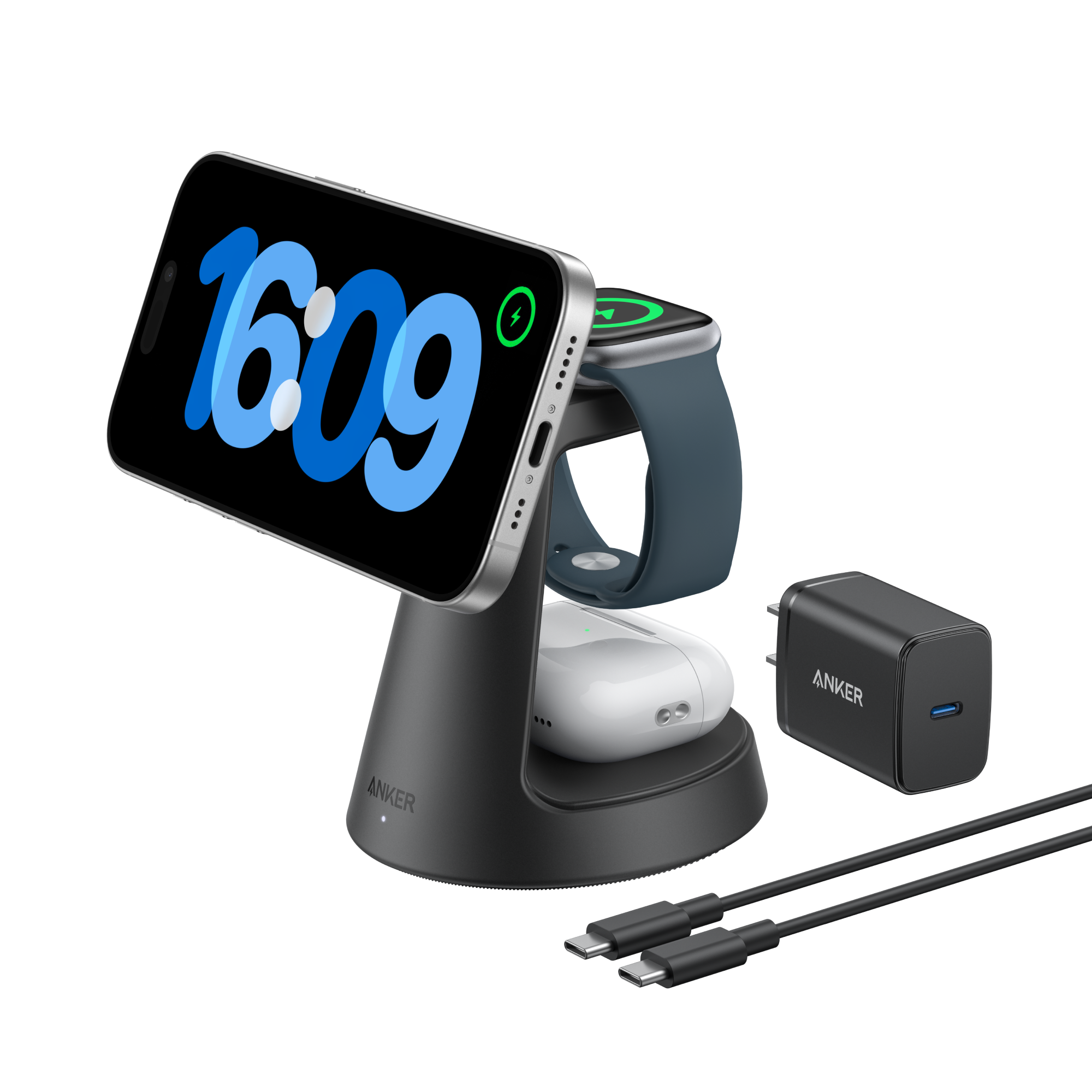 Anker MagGo Wireless Charging Station (3-in-1, Dock Stand) - Image 2