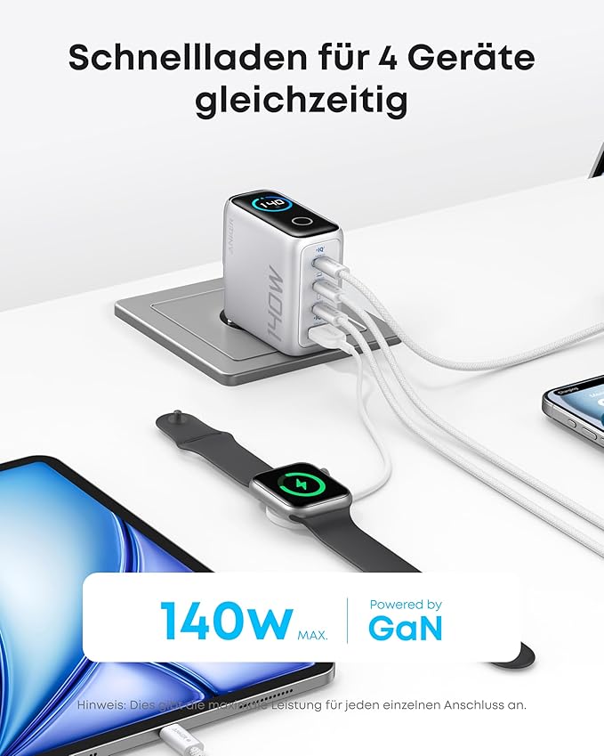 Anker Ladeger?t (140W, 4-Port, PD 3.1) mit USB-C Kabel - Image 8