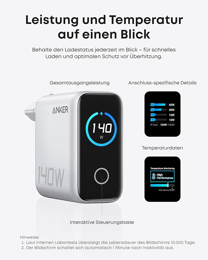 Anker Ladeger?t (140W, 4-Port, PD 3.1) mit USB-C Kabel - Image 10
