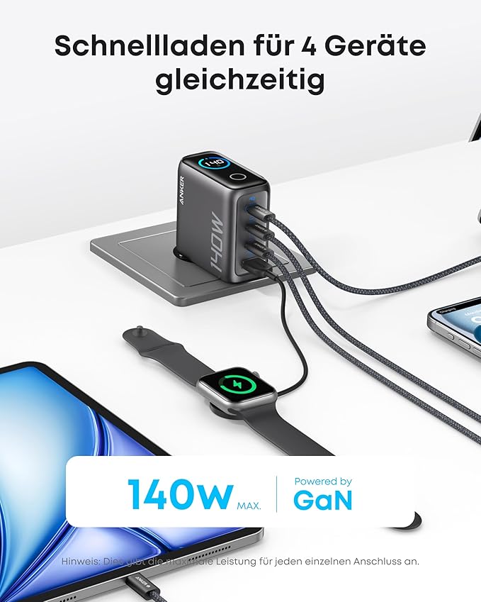 Anker Ladeger?t (140W, 4-Port, PD 3.1) mit USB-C Kabel - Image 2