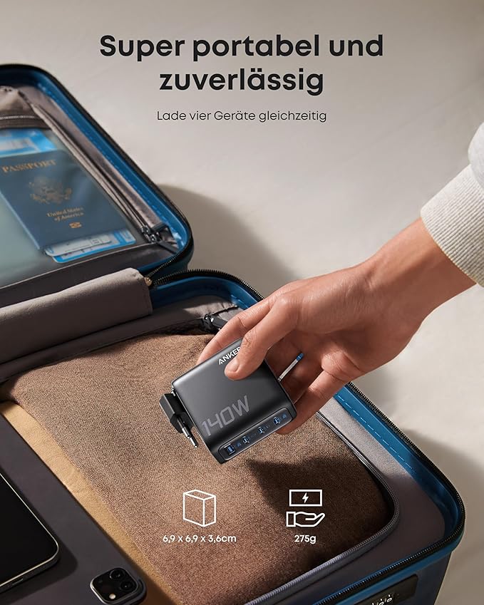 Anker Ladeger?t (140W, 4-Port, PD 3.1) mit USB-C Kabel - Image 6