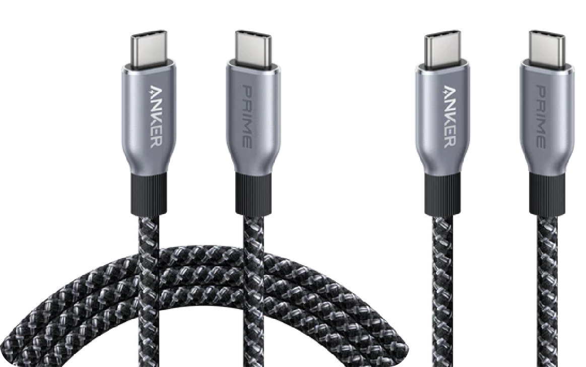 Anker Prime USB-C auf USB-C Kabel (240W, Upcycled-Flechtdesign, 1.8m)+ Prime USB-C auf USB-C Kabel (240W, Upcycled-Flechtdesign, 0.9m)
