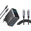 Anker Ladeger?t (140W, 4-Port, PD 3.1) mit USB-C Kabel + Prime USB-C auf USB-C Kabel (240W, Upcycled-Flechtdesign, 1,8m)