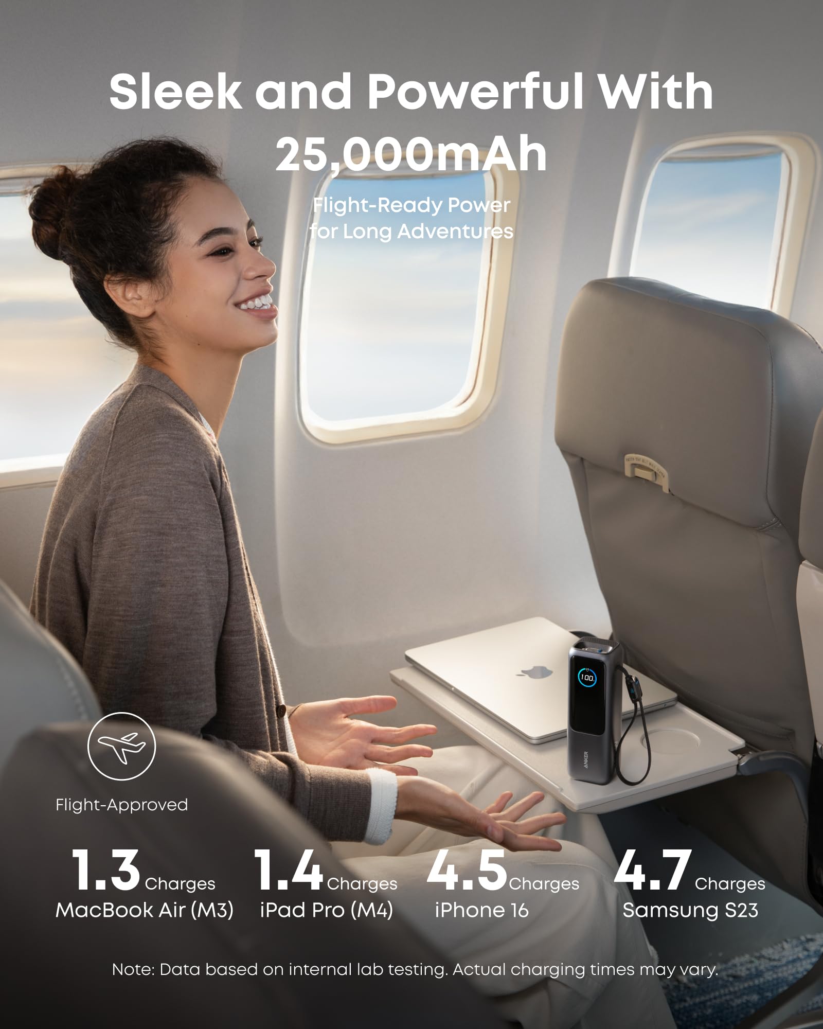 Anker Laptop Power Bank (25K, 165W, Built-In and Retractable Cables) + Liberty 4 NC | True-Wireless Noise Cancelling Earbuds - Image 5