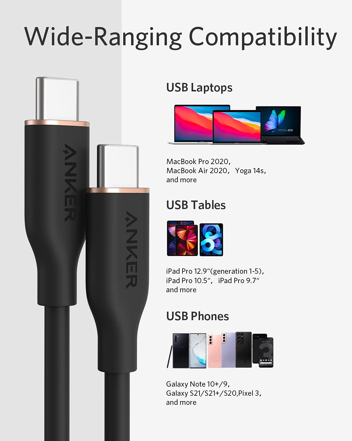 Anker 643 USB-C to USB-C Cable (Flow, 3ft Silicone) - Image 5