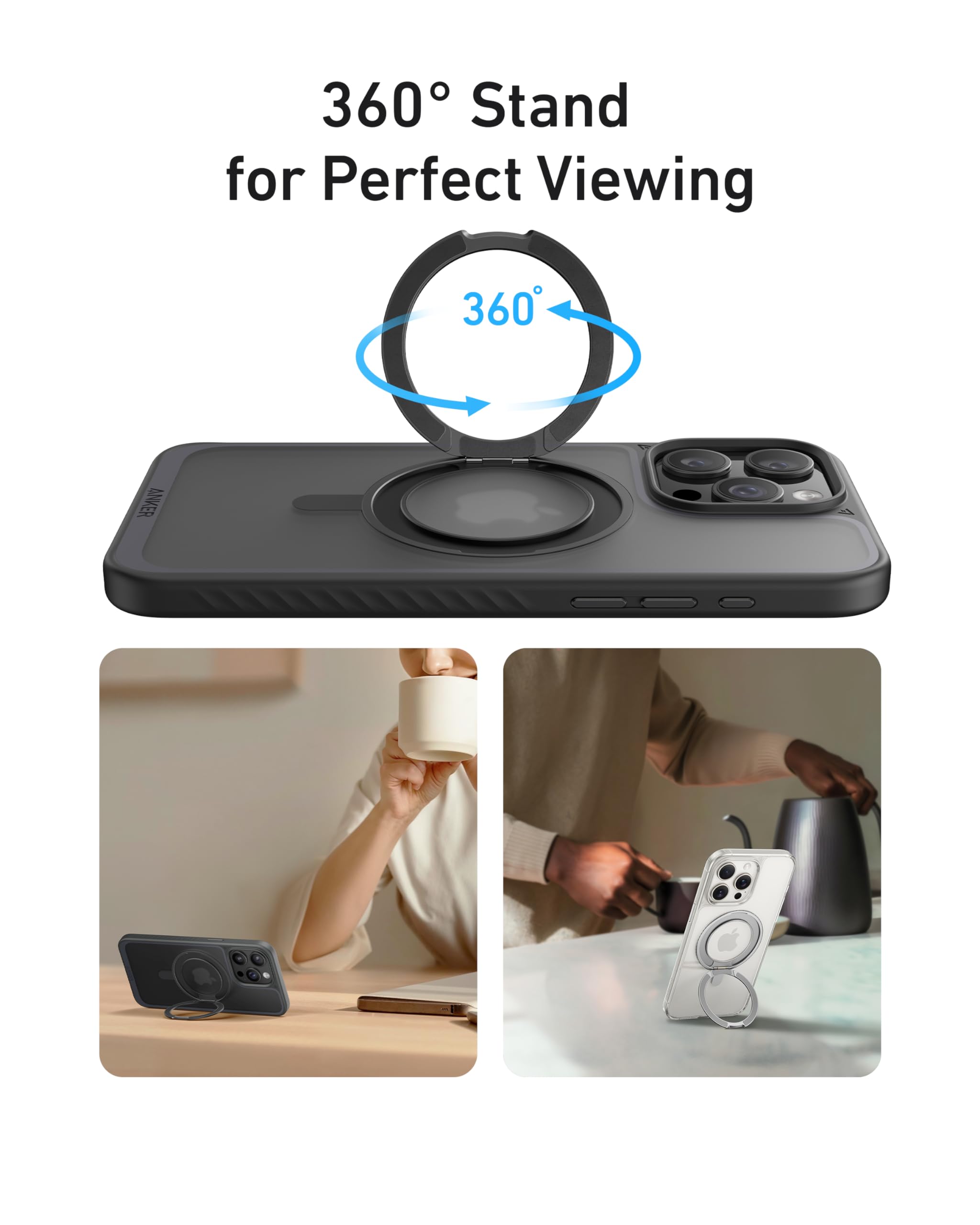Anker MagGo Magnetic Case with Stand (360?? Ring Stand, For iPhone) - Image 3