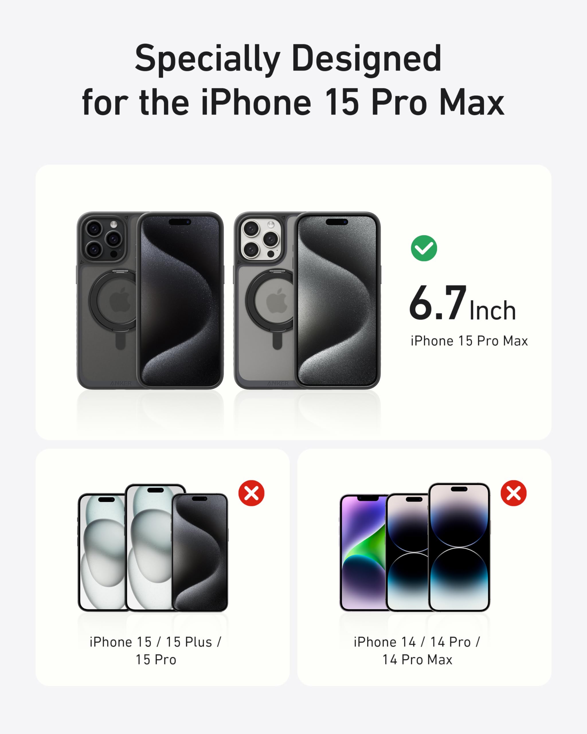 Anker MagGo Magnetic Case with Stand (360?? Ring Stand, For iPhone) - Image 6