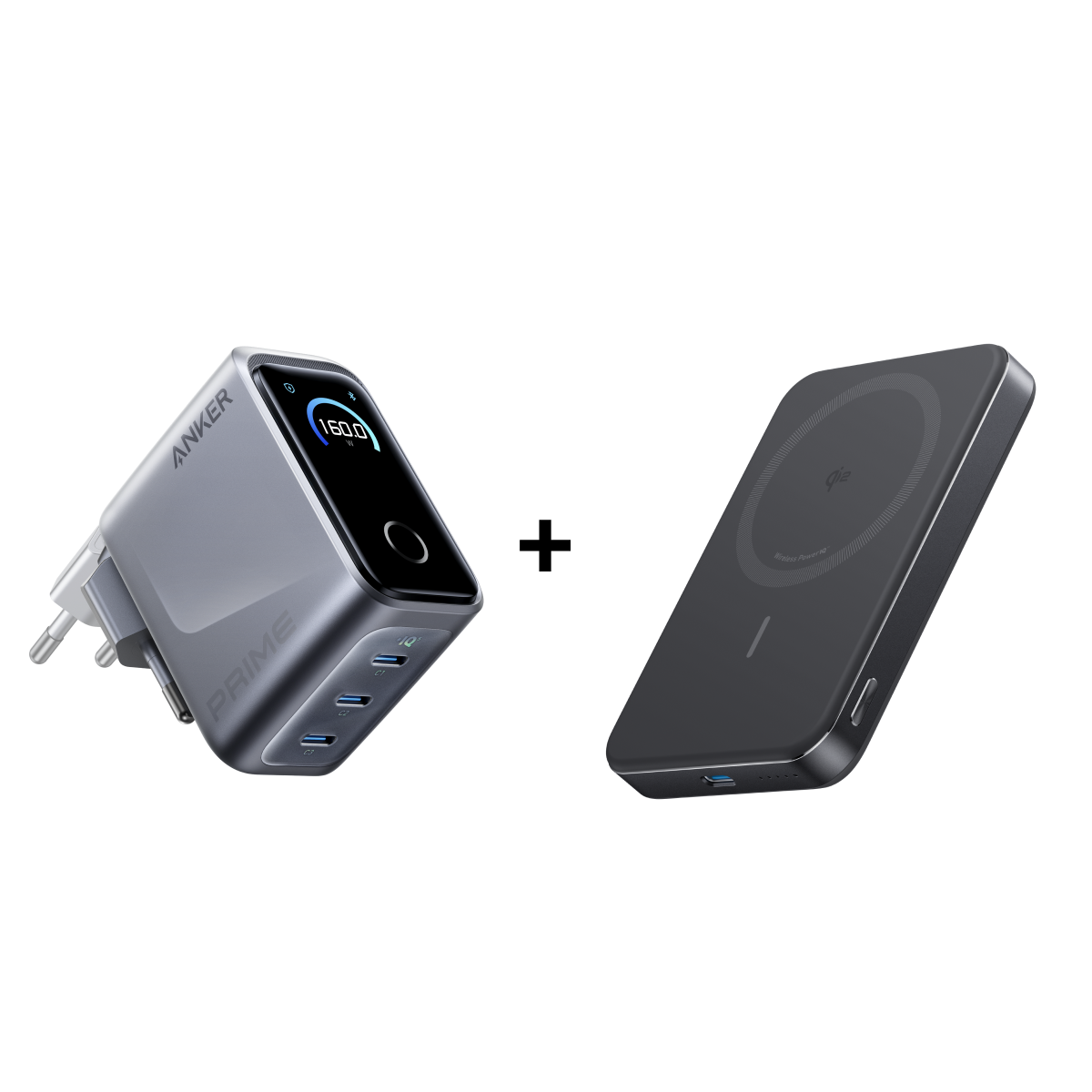 Anker Chargeur Prime (160 W, 3 ports) +PowerBank MagGo (10K, Slim)