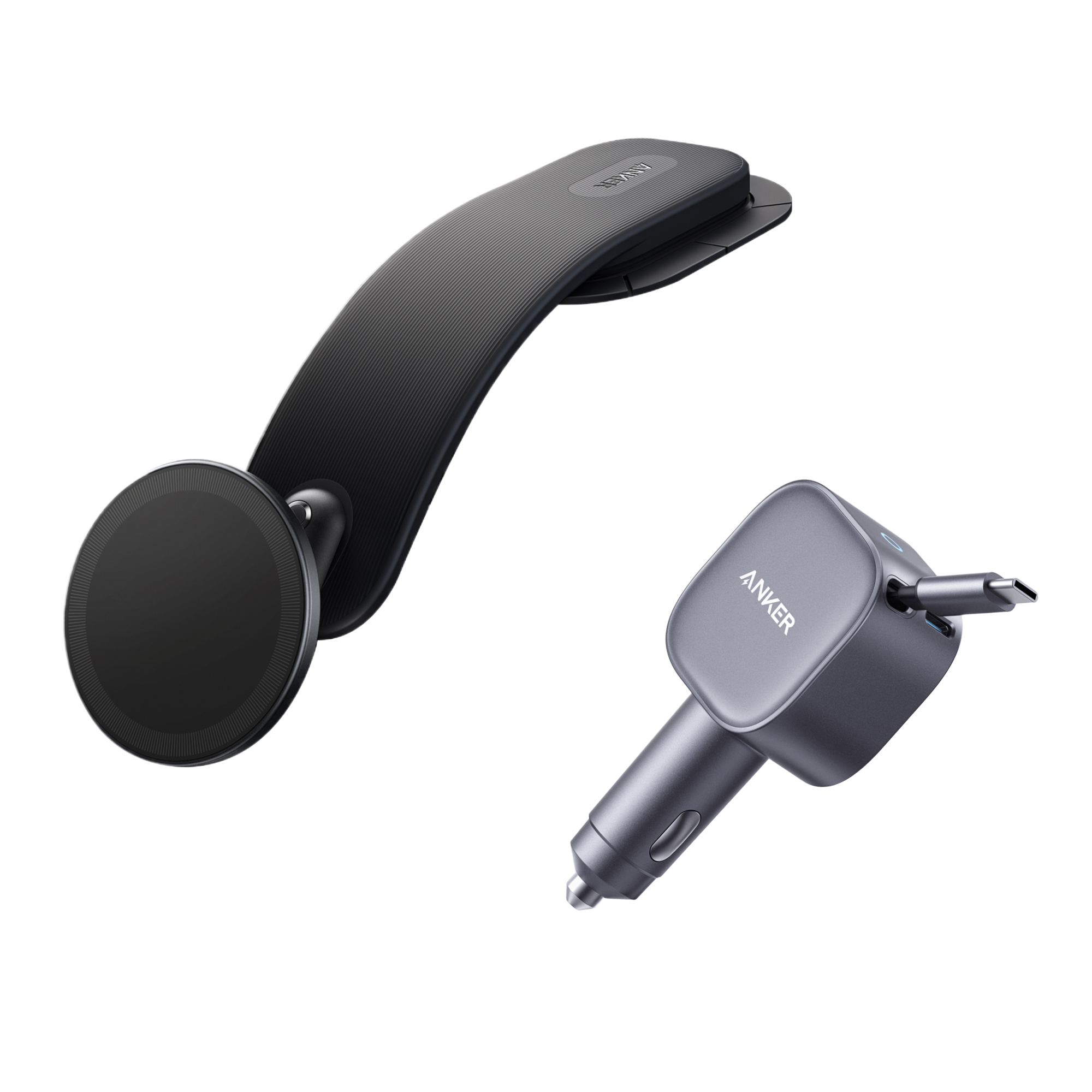 Anker Nano 75W Car Charger and Nano Car Mount (Magnetic, Detachable Pad)