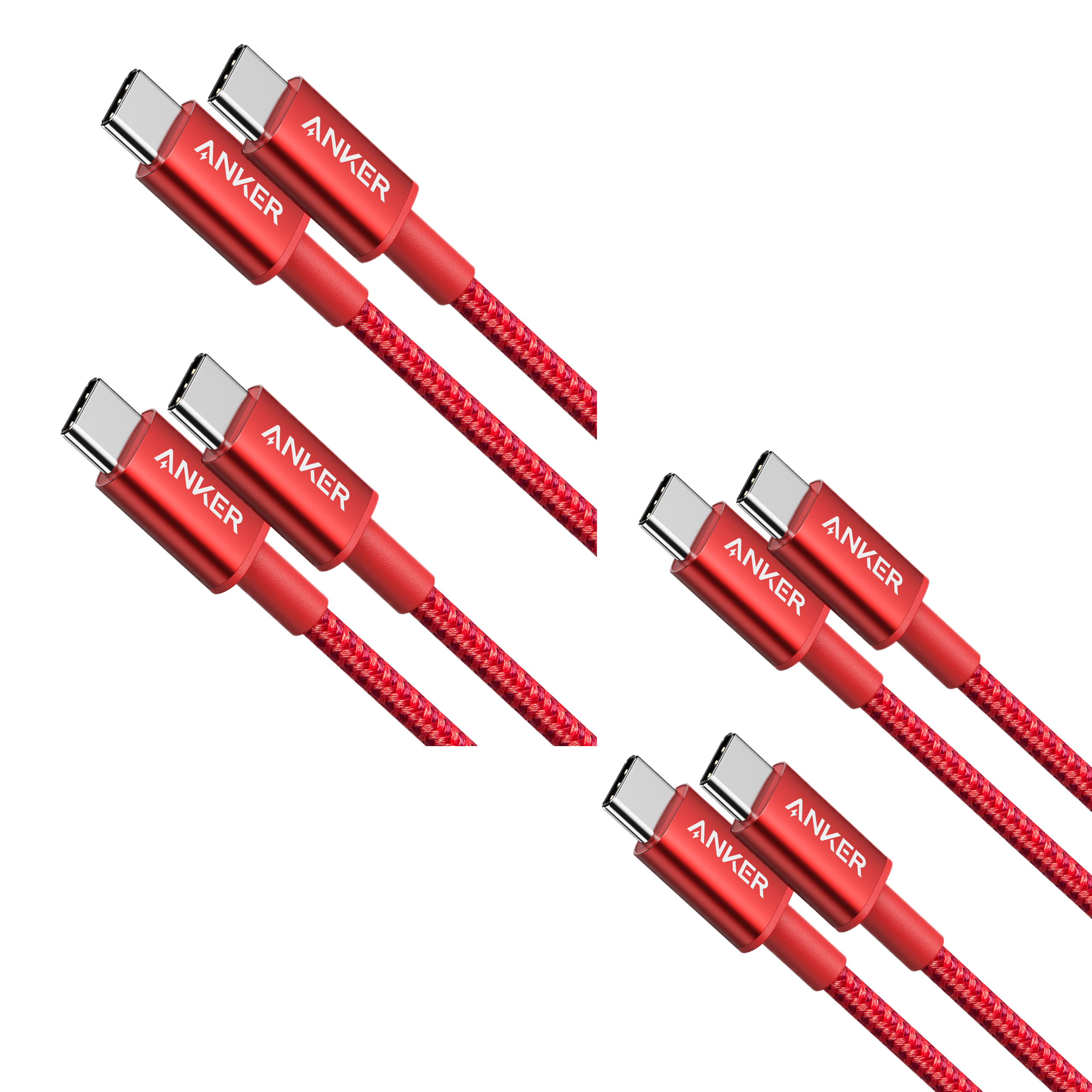 Anker 4-Pack New Nylon USB C to USB C Cable (3.3 ft 60W)