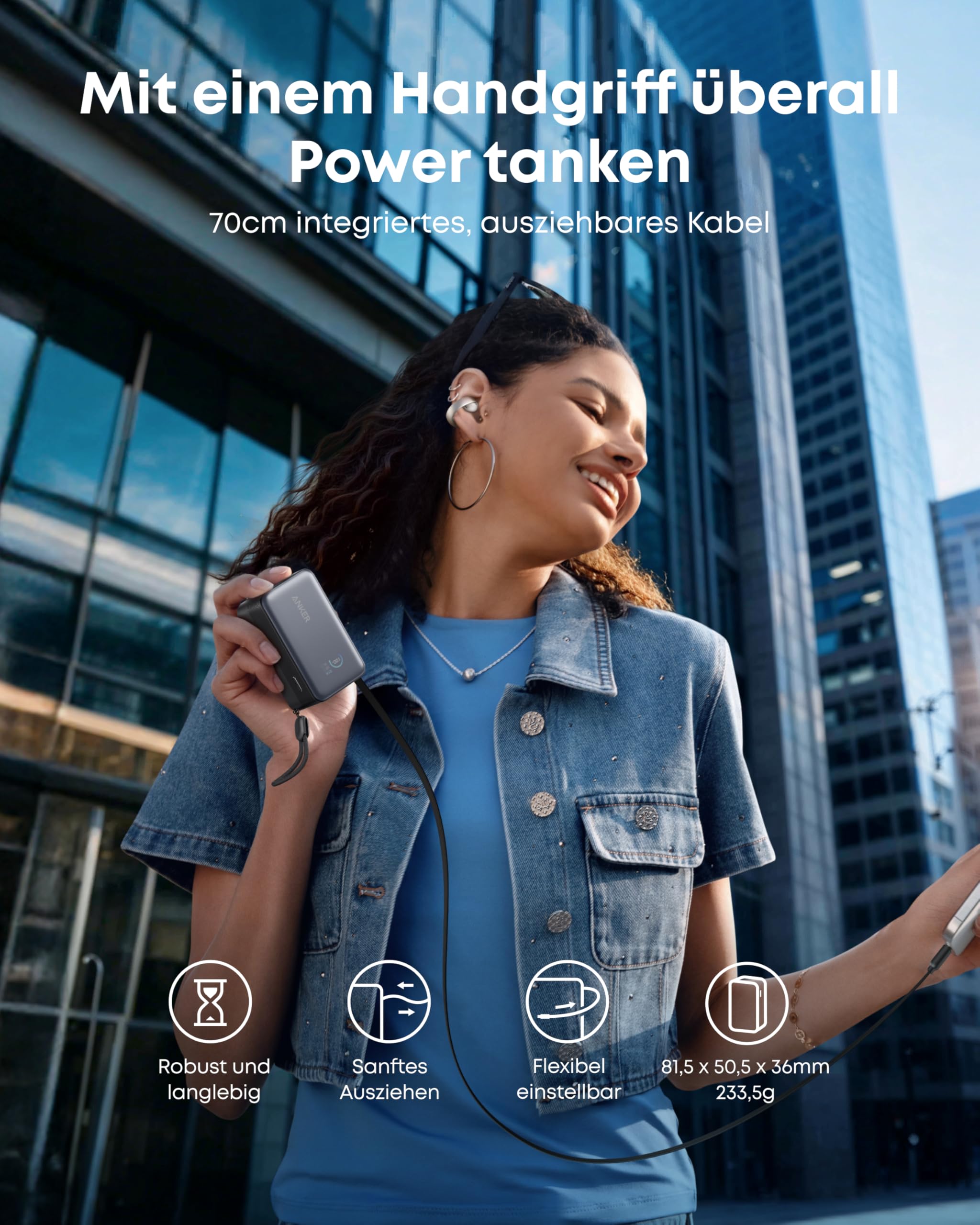 Anker Ladeger?t (140W, 4-Port, PD 3.1) mit USB-C Kabel + Nano Powerbank (10K, 45W, Integriertes einziehbares USB-C Kabel) - Image 11