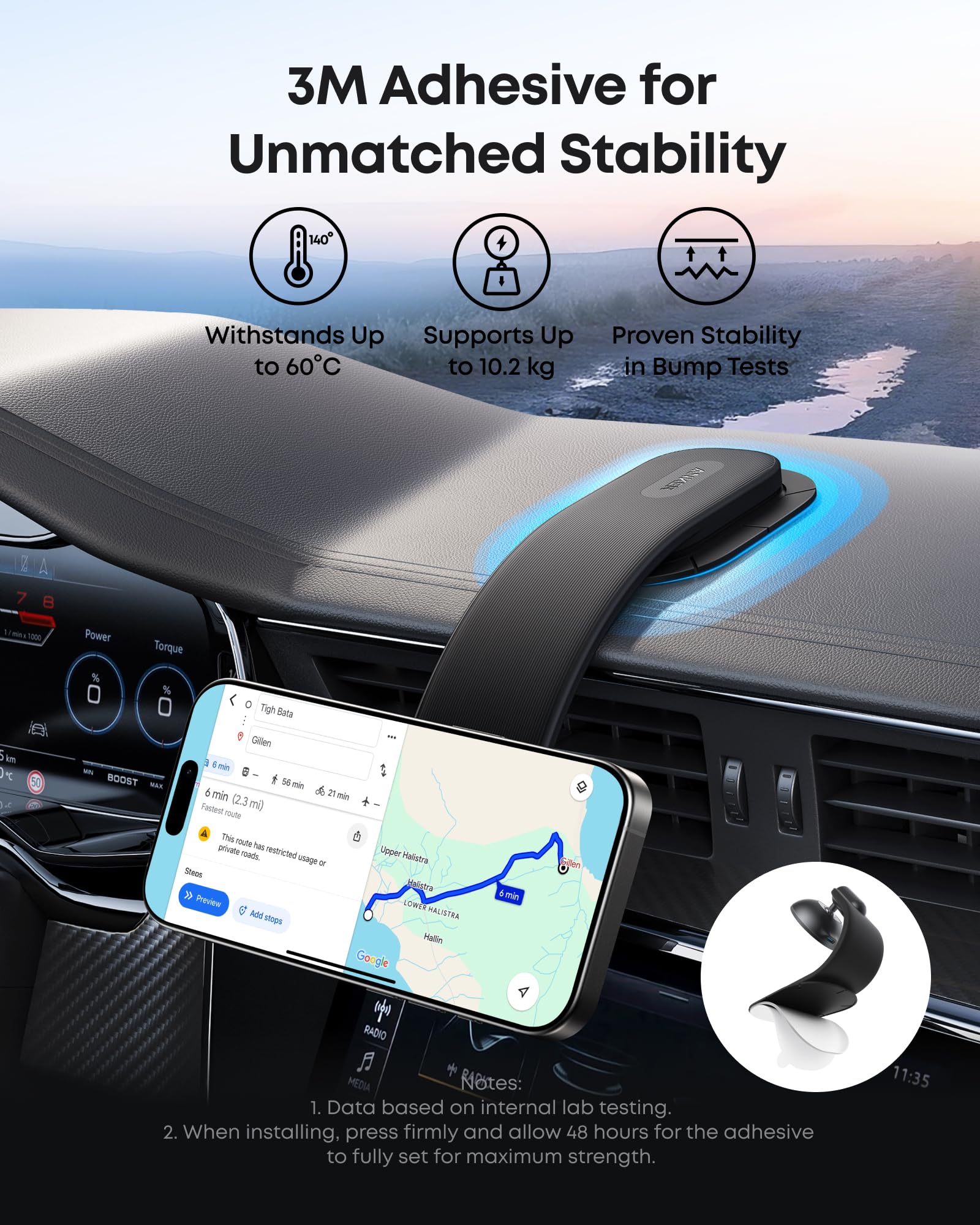 Anker Nano 75W Car Charger and Nano Car Mount (Magnetic, Detachable Pad) - Image 10