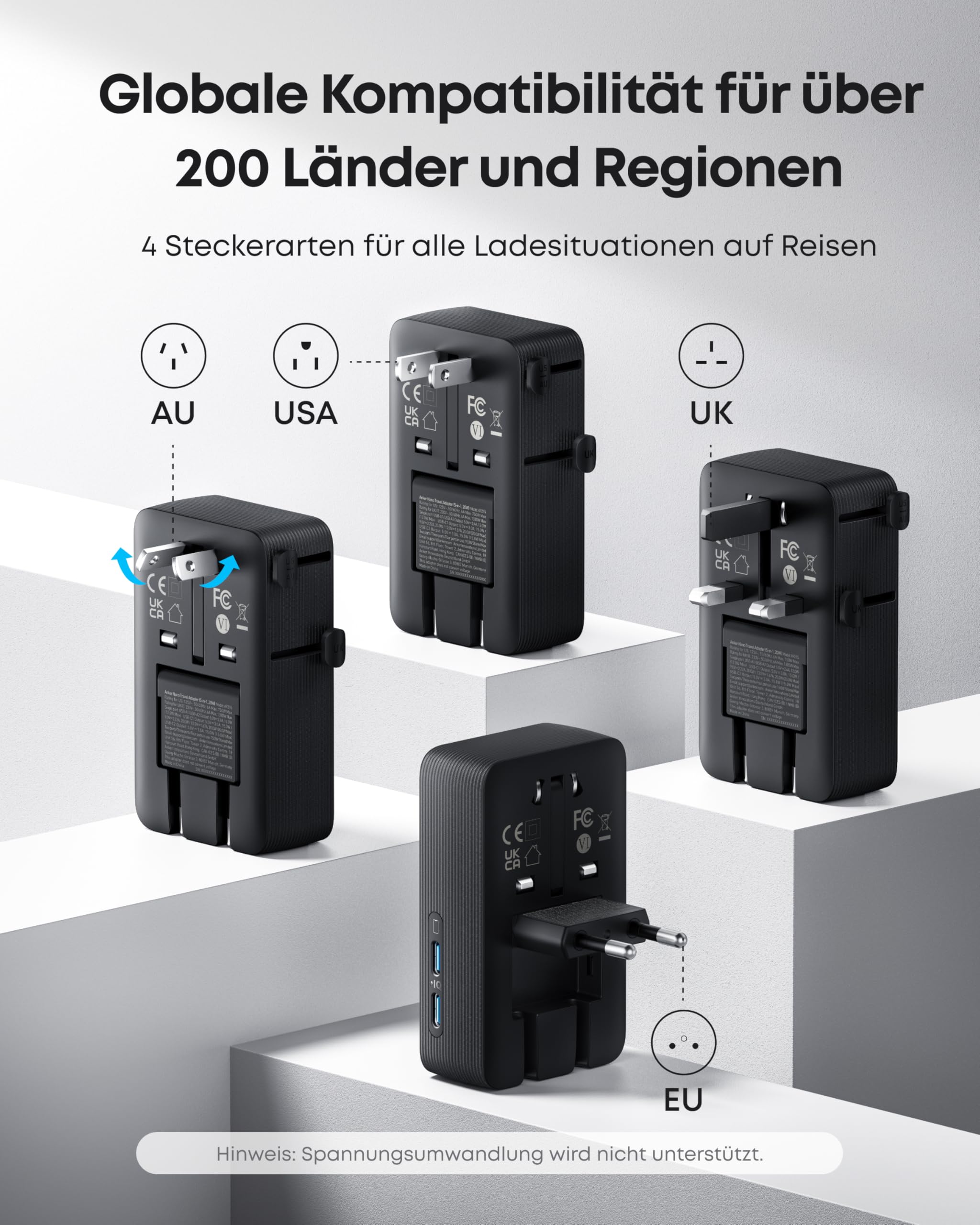Anker Ladeger?t (140W, 4-Port, PD 3.1) mit USB-C Kabel + Nano Reiseadapter (5-in-1, 20W) - Image 7