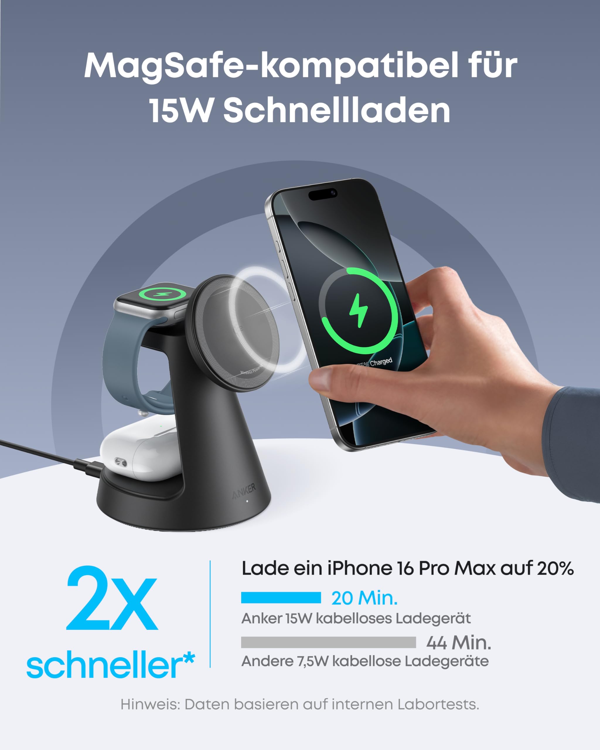 Anker kabellose Ladestation (3-in-1, Magnetischer, St?nder) - Image 3