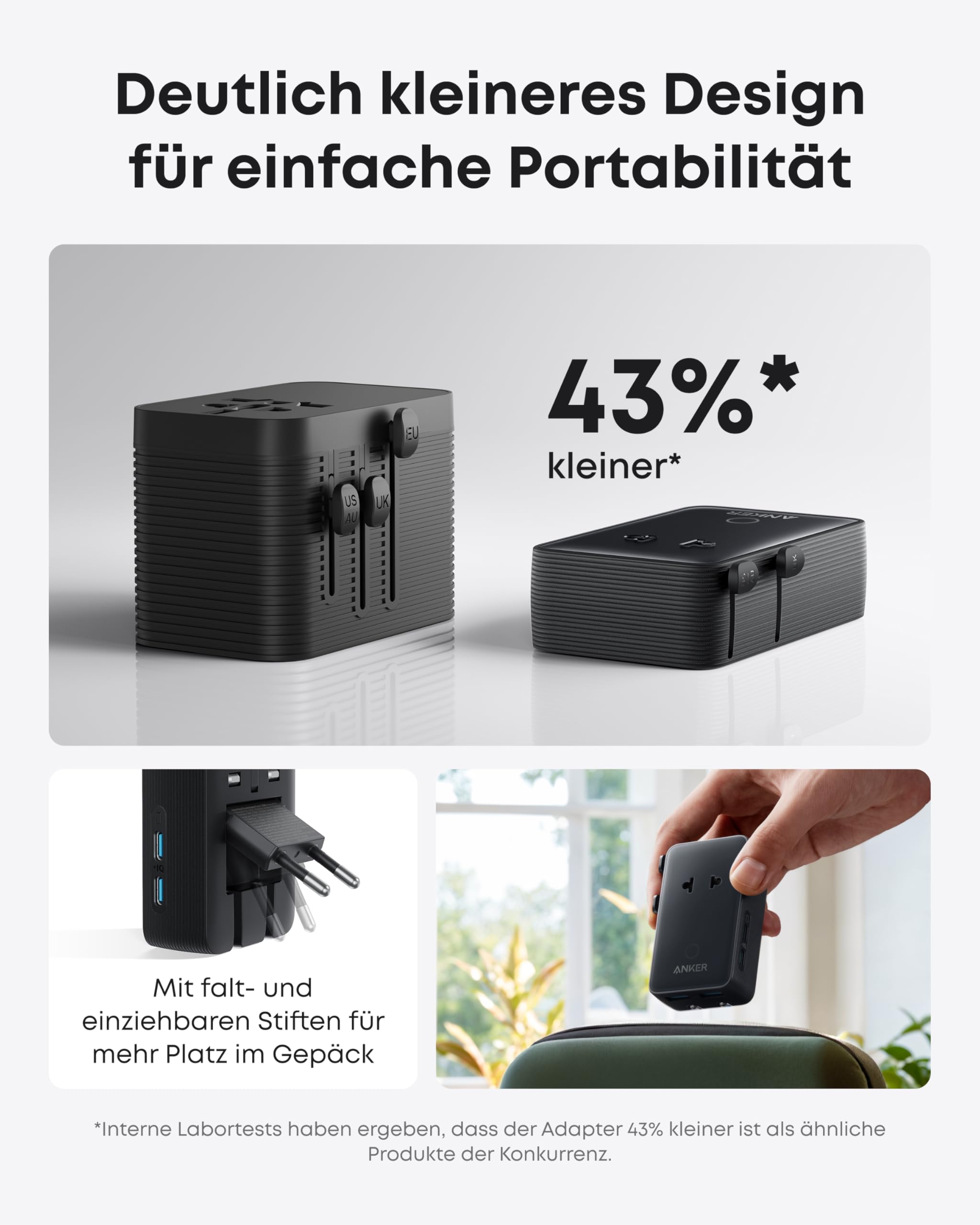 Anker Ladeger?t (140W, 4-Port, PD 3.1) mit USB-C Kabel + Nano Reiseadapter (5-in-1, 20W) - Image 9
