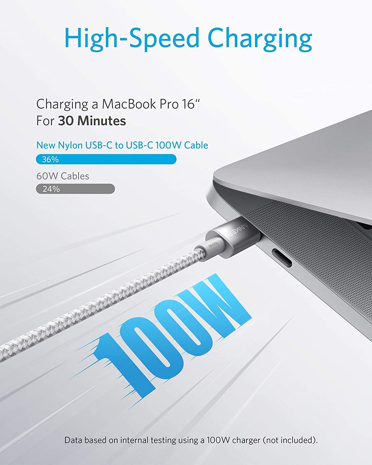 Anker New Nylon USB-C to USB-C 100W Cable (10 ft) - Image 9