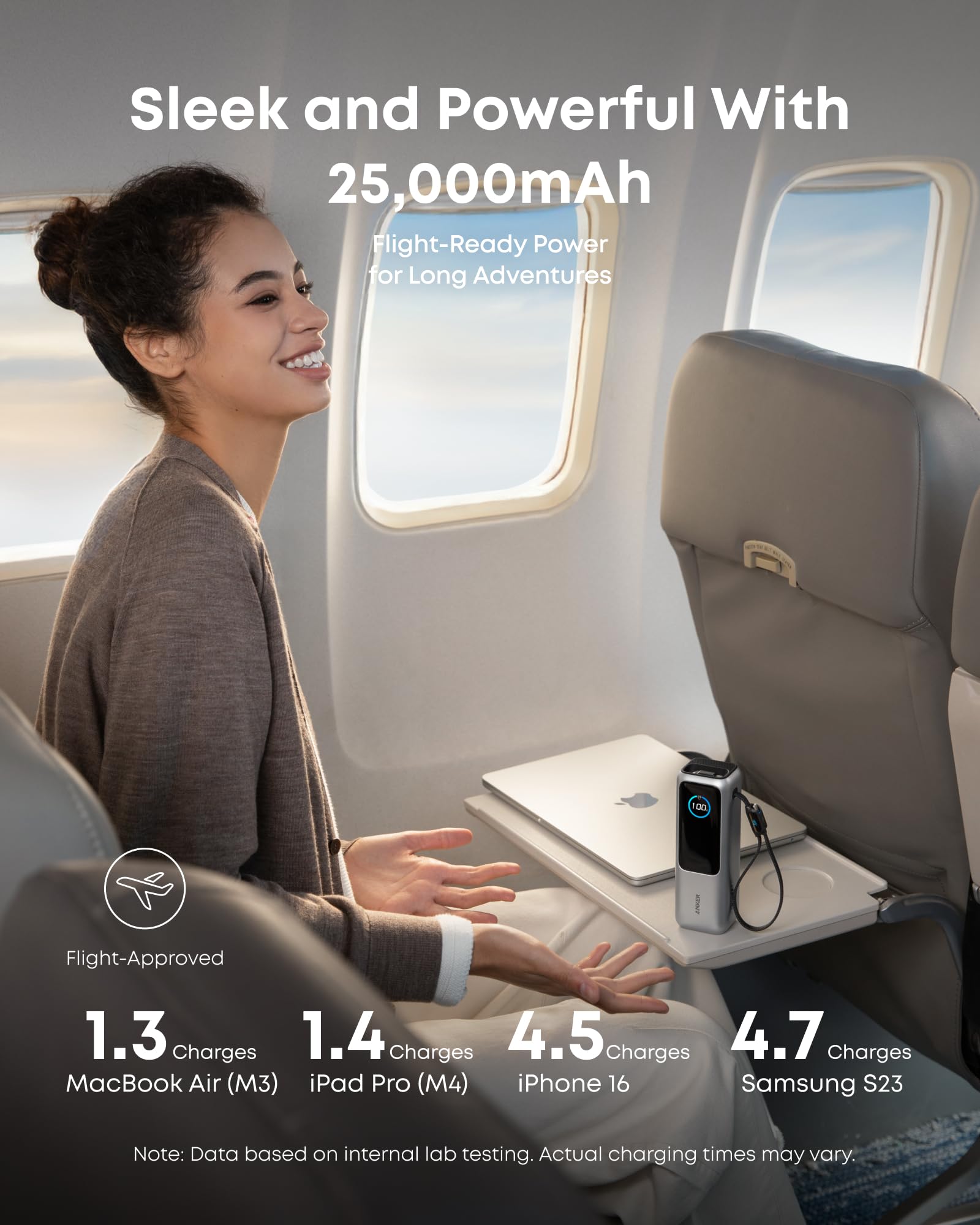 Anker MagGo Wireless Charging Station (3-in-1, Foldable Pad) + Laptop Power Bank (25K, 165W, Built-In and Retractable Cables) - Image 10