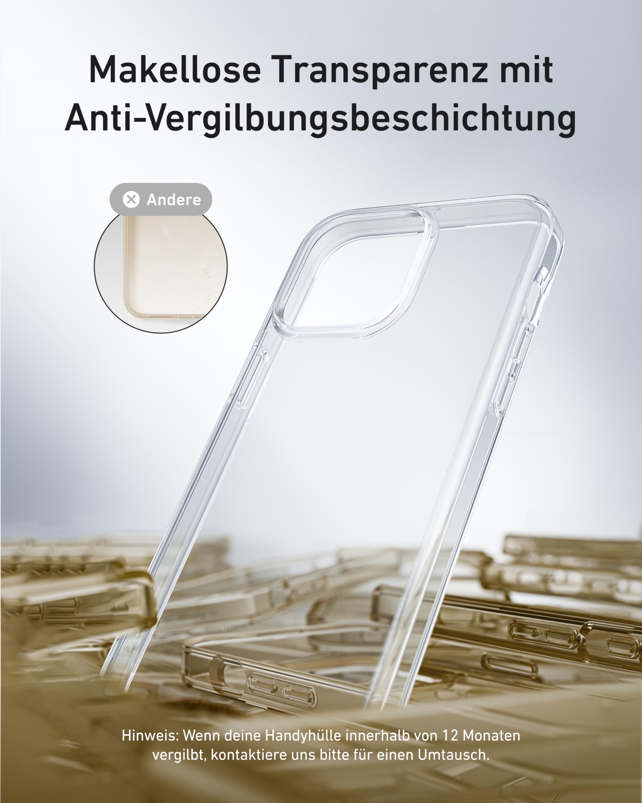 Anker iPhone 16 H??lle, Sto?fest nach Milit?rstandard, Transparent & Vergilbungsresistent - Image 2