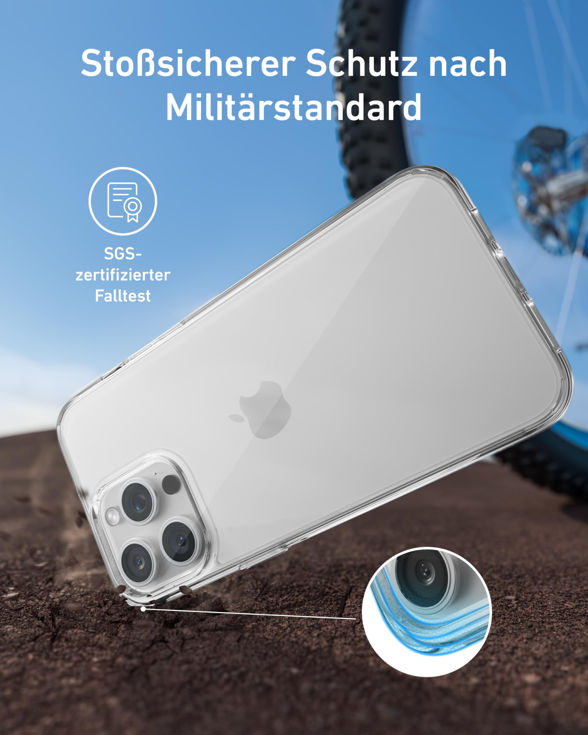 Anker iPhone 16 H??lle, Sto?fest nach Milit?rstandard, Transparent & Vergilbungsresistent - Image 3