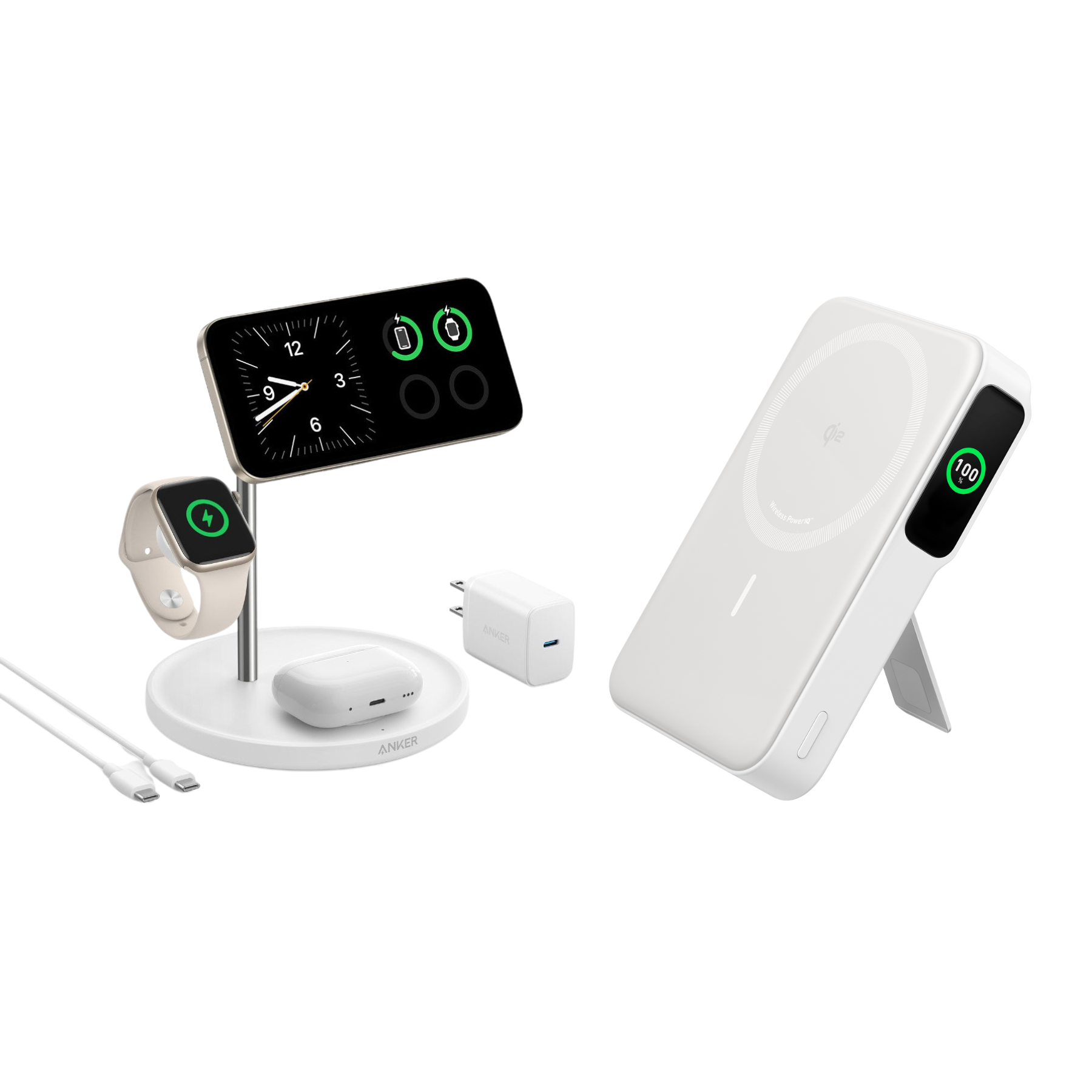 Anker MagGo Wireless Charging Station (3-in-1 Stand) and MagGo Power Bank (10K,15W)