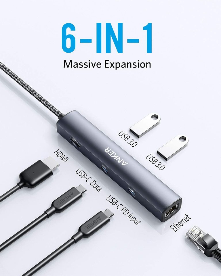 Anker 543 USB-C Hub (6-in-1, Slim) - Image 2