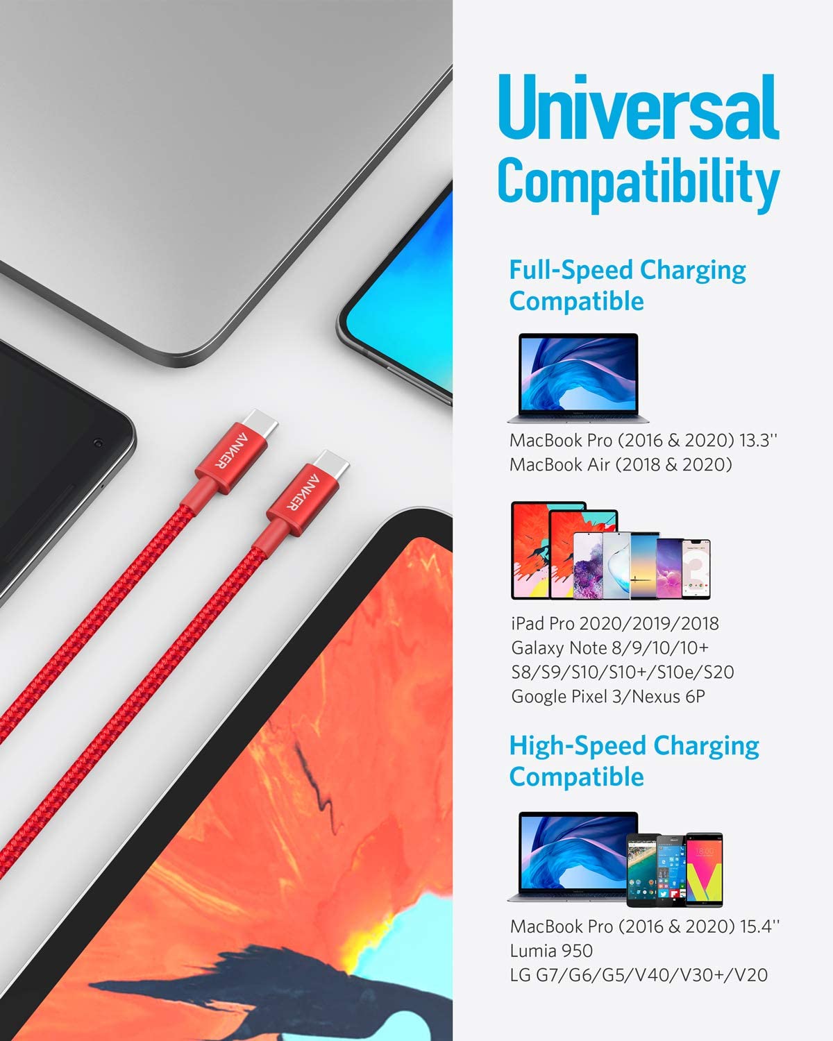 Anker 4-Pack New Nylon USB C to USB C Cable (3.3 ft 60W) - Image 5