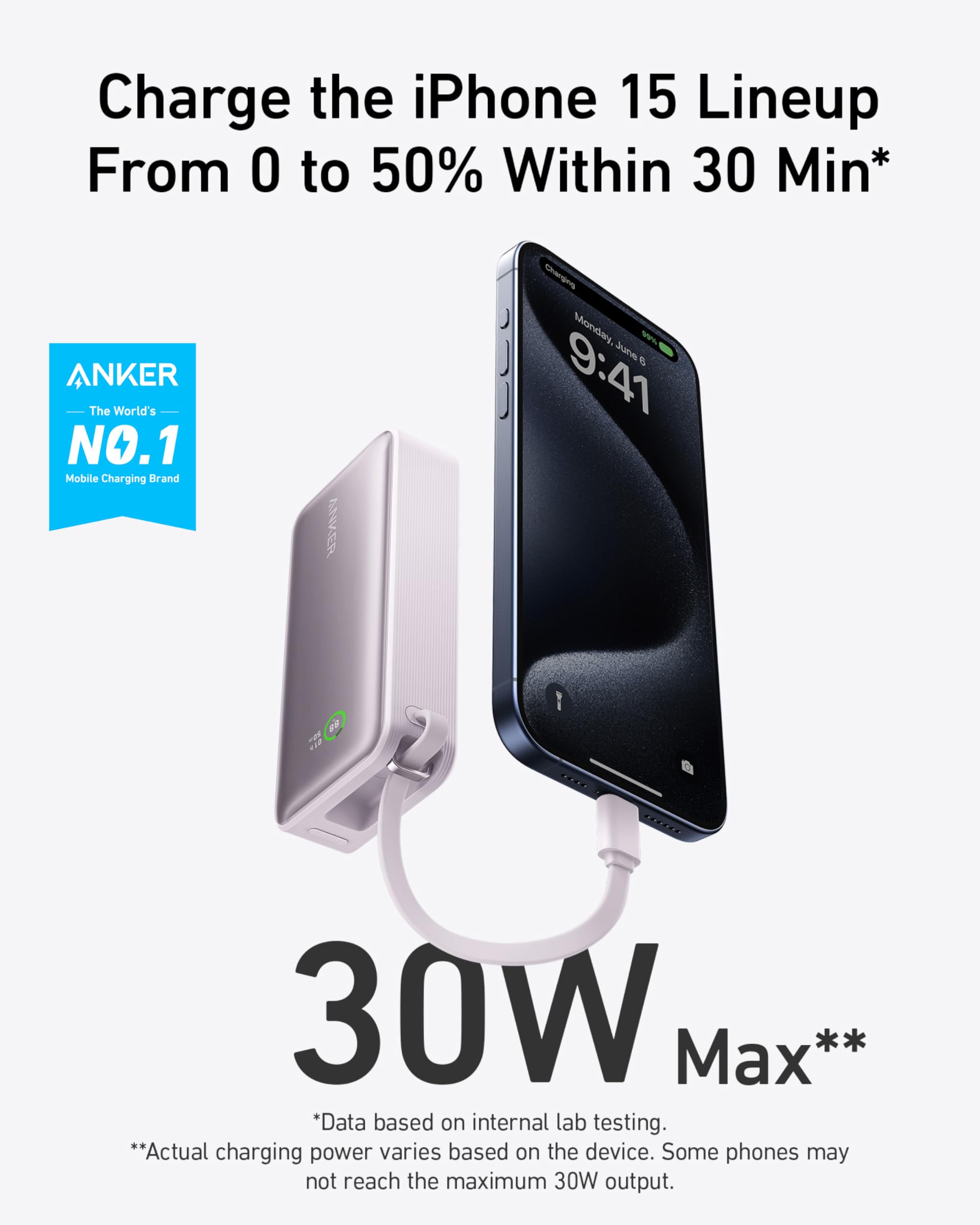 Anker Nano Power Bank (30W, Built-In USB-C Cable) | Customizable - Image 25