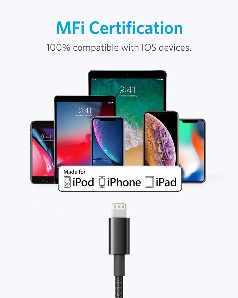 Anker 331 USB-A to Lightning Cable (1.8m Nylon), MFi Certified - Image 6